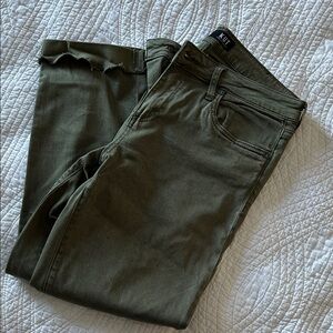 Kit From The Kloth - Amy Crop Straight Leg Olive Green Jeans
